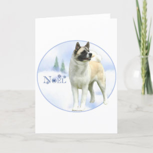 Cartes Pour Fêtes Annuelles Akita Noel