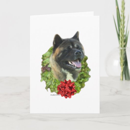 Cartes Pour Fêtes Annuelles Akita Wreath (Devant)