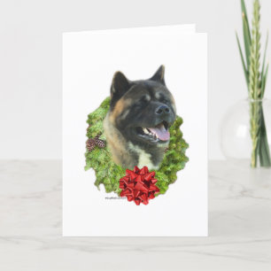 Cartes Pour Fêtes Annuelles Akita Wreath