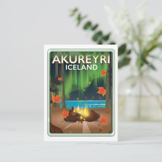 Cartes Pour Fêtes Annuelles Akureyri Islande affiche voyage (Debout devant)