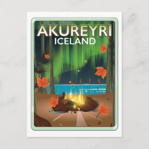 Cartes Pour Fêtes Annuelles Akureyri Islande affiche voyage