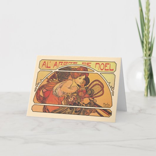 Cartes Pour Fêtes Annuelles Al'Arbre De Noel- Alphons Mucha (Devant)
