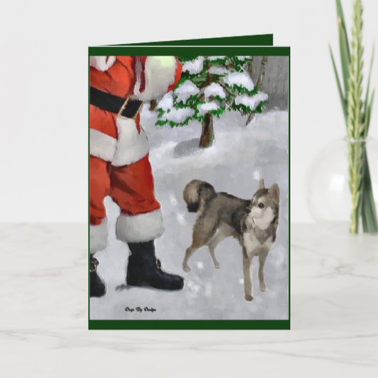 Cartes Pour Fêtes Annuelles Alaskan Klee Kai Cadeaux de Noël (Devant)