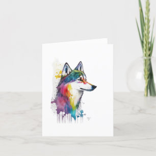 Cartes Pour Fêtes Annuelles Alaskan Klee Kai Dog Aquarelle & Stylo