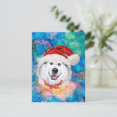 Cartes Pour Fêtes Annuelles Alaskan Malamute race Chien Noël (Debout devant)