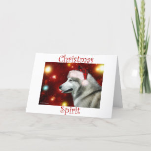 Cartes Pour Fêtes Annuelles Alaskan Malamute Spirit