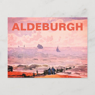Cartes Pour Fêtes Annuelles Aldeburgh, Suffolk - Plage de coucher de soleil ro