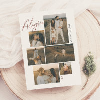 Alegría | Tarjeta de Navidad Collage de 6 Fotos