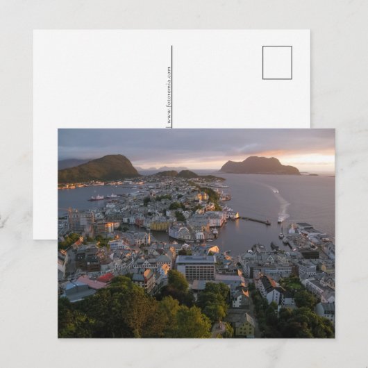 Cartes Pour Fêtes Annuelles Alesund Norvège (Devant / Derrière)