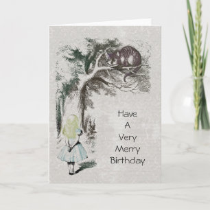 Cartes Pour Fêtes Annuelles Alice au pays des merveilles avec Cheshire Cat