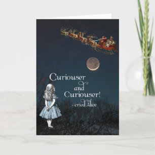 Cartes Pour Fêtes Annuelles Alice au pays des merveilles Curiouser Père Noël C