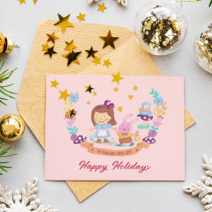 Cartes Pour Fêtes Annuelles Alice au pays des merveilles jolie photo aquarelle