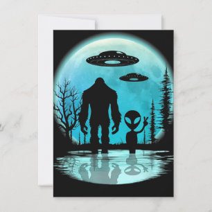 Cartes Pour Fêtes Annuelles Alien UFO Bigfoot