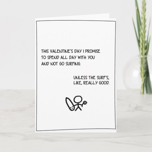 Cartes Pour Fêtes Annuelles 'All Day' - Surfing Valentine's Card (Devant)