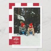 Cartes Pour Fêtes Annuelles All Is Bright Bold Red Checkerboard Festive (Devant / Derrière)