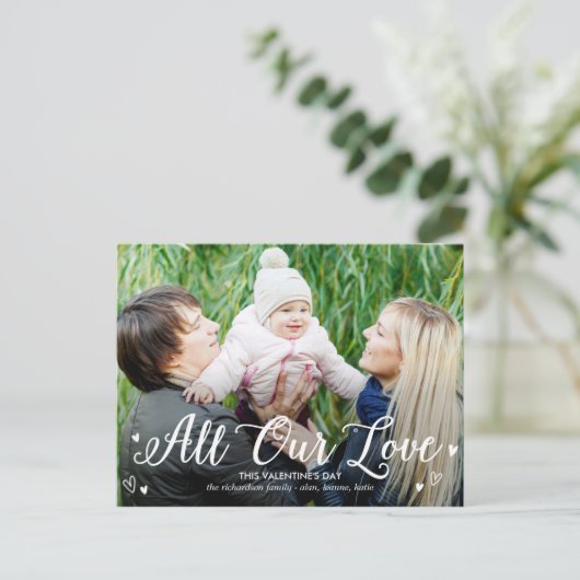 Cartes Pour Fêtes Annuelles All Our Love Valentine's Day Post Card (Debout devant)