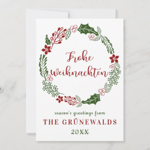 Cartes Pour Fêtes Annuelles Allemagne allemand Joyeux Noël, personnalisable