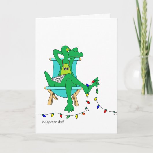 Cartes Pour Fêtes Annuelles Alligator au Paradis (Devant)