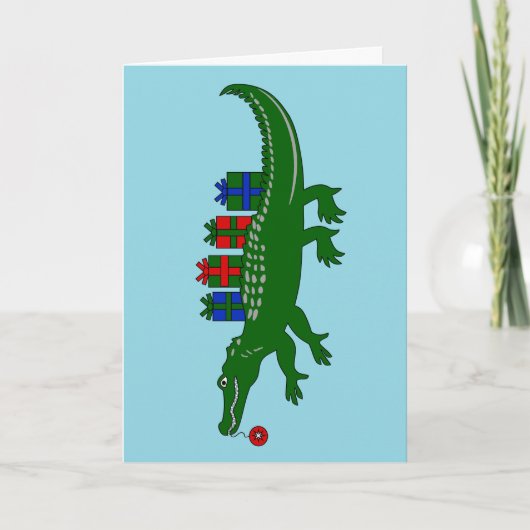 Cartes Pour Fêtes Annuelles Alligator Christmas Card (Devant)