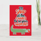 Cartes Pour Fêtes Annuelles Alligator vif mignon Valentine (Devant)