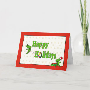 Cartes Pour Fêtes Annuelles Alligators de Père Noël bonnes fêtes