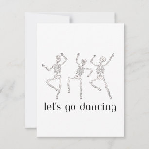 Cartes Pour Fêtes Annuelles Allons Danser avec trois squelettes dansants sur u