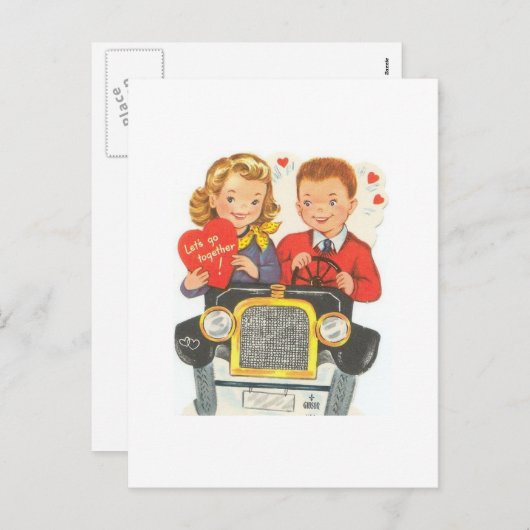 Cartes Pour Fêtes Annuelles Allons ensemble Valentine (Devant / Derrière)