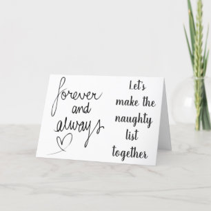 CARTES POUR FÊTES ANNUELLES ALLONS FAIRE LA LISTE NAUGHTY ENSEMBLE NOËL