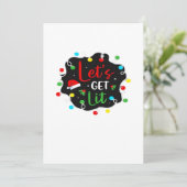 Cartes Pour Fêtes Annuelles Allumons les lumières Drôle de Noël Boissons Lumiè (Debout devant)