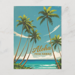Cartes Pour Fêtes Annuelles Aloha Voyage Hawaïen De Style vintage De Hawaii