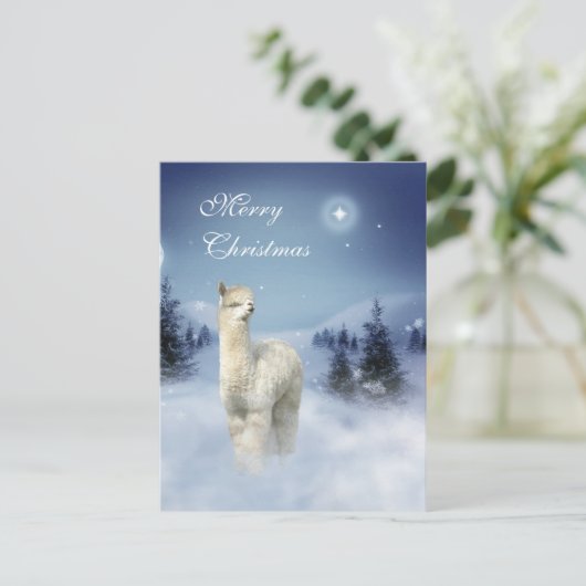 Cartes Pour Fêtes Annuelles Alpaca Winter (Debout devant)