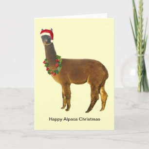 Cartes Pour Fêtes Annuelles Alpaga Père Noël