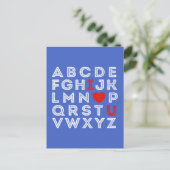 Cartes Pour Fêtes Annuelles Alphabet ABC Je t'aime (Debout devant)