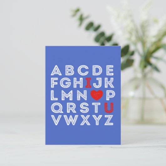 Cartes Pour Fêtes Annuelles Alphabet ABC Je t'aime (Debout devant)