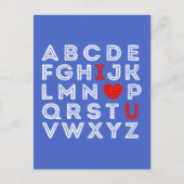 Cartes Pour Fêtes Annuelles Alphabet ABC Je t'aime (Devant)