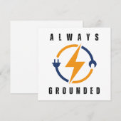 Cartes Pour Fêtes Annuelles always grounded funny electrician (Devant / Derrière)