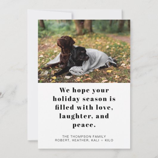 Cartes Pour Fêtes Annuelles Amant chien drôle Noël photo mignon Personnalisé (Dos)