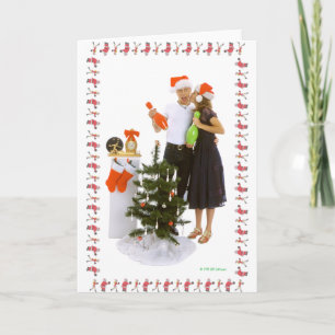 Cartes Pour Fêtes Annuelles Amants de bowling de Noël