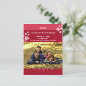 Cartes Pour Fêtes Annuelles Amaryllis Snowflakes : Photo de Christma Postcard (Debout devant)