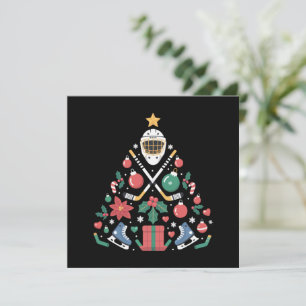 Cartes Pour Fêtes Annuelles Amateur de hockey sur glace de Noël Équipe sportiv