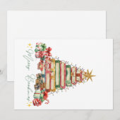 Cartes Pour Fêtes Annuelles Amateur de livres Joyeux Bookmas Noël (Devant / Derrière)