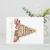 Cartes Pour Fêtes Annuelles Amateur de livres Joyeux Bookmas Noël (Debout devant)