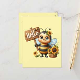 Cartes Pour Fêtes Annuelles Amateurs d'abeilles mignonnes bonjour