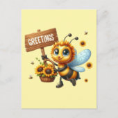 Cartes Pour Fêtes Annuelles Amateurs d'abeilles mignonnes salutations (Devant)