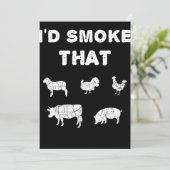 Cartes Pour Fêtes Annuelles Amateurs de barbecue | ID Fumée que le chef fumeur (Debout devant)