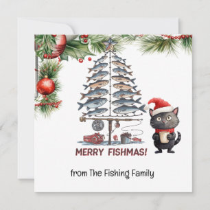 Cartes Pour Fêtes Annuelles Amateurs de pêche Noël Père Noël Amoureux de les c