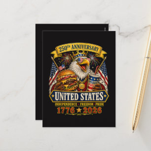 Cartes Pour Fêtes Annuelles Américain 1776 2026 250e 4 juillet Fête de l'Indép
