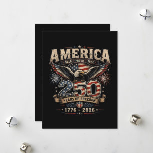 Cartes Pour Fêtes Annuelles Américain 250e anniversaire patriotique États-Unis