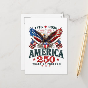 Cartes Pour Fêtes Annuelles Américain 250e anniversaire USA Patriotique 4 juil
