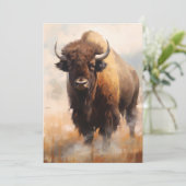 Cartes Pour Fêtes Annuelles American Bison Buffalo Portrait (Debout devant)